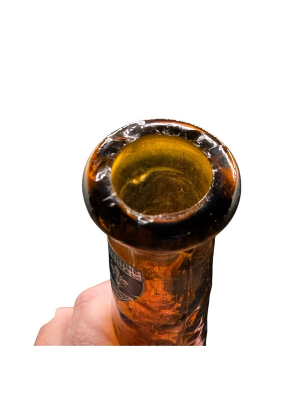 Vintage Florentine Empoli Amber Glass Decanter Flame Stopper Italy - Picture 4 of 11